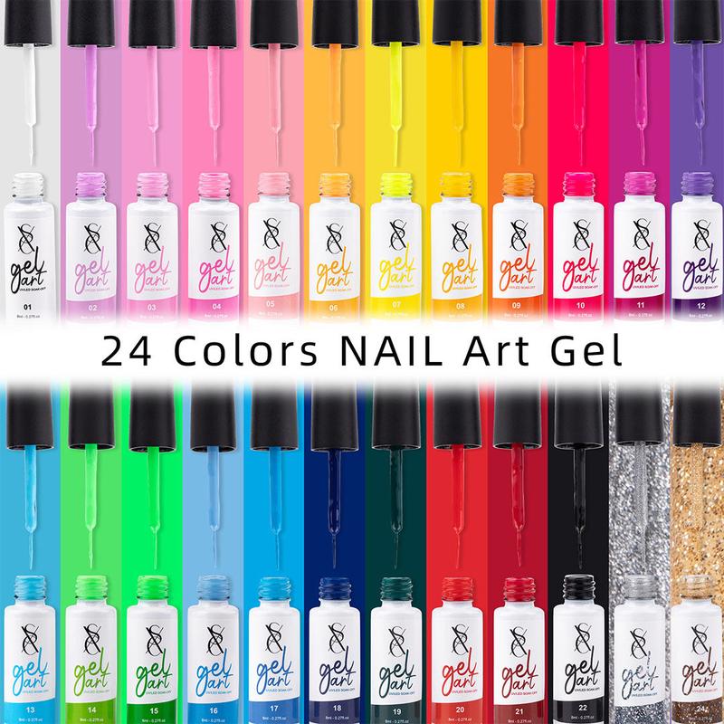 SXC Cosmetics 24 Colors Nail Art Dream Liners Pro Series Gel Manicure