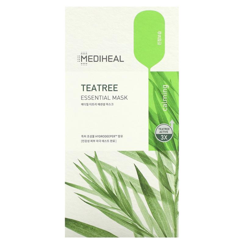 MEDIHEAL Tea Tree, Essential Beauty Mask, 4 Sheets, 0.81 fl oz (24 ml) Each