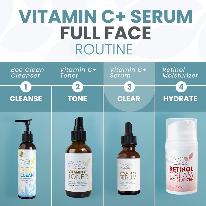 Vitamin C Plus Serum with Hyaluronic Acid, Retinol & Niacinamide - Anti aging Glow Serum for Wrinkles, Fine Lines, Blemishes & Dark Spots