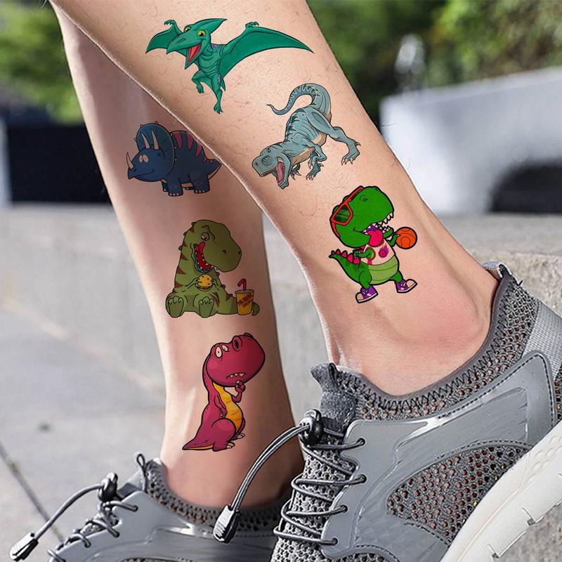 50pcs set Cartoon Dinosaur Pattern Temporary Tattoo Sticker, Animal Pattern Tattoo Stickers for Women & Men