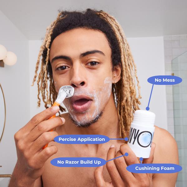 WYOS Shaving Suds Stick - Travel Size, Vegan, Cruelty-Free, No Mess, Leak-Free, Hydrating Smooth Lather, Sulfate Paraben-Free, All Skin types Comfort