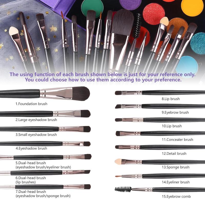 Eyeshadow Palette with 15Pcs Brushes Makeup Set, Pigmented 86 Colors Make Up Sets Valentine's Day Gift,  Shimmer Glitter Eye Shadow Pallet Highlighter Contour Blush Powder Brush Beauty Kit