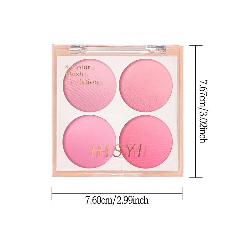 4 Color Blush Palette, Long Lasting Matte Blush, Natural Look Blush for Daily Makeup, Lightweight Blush, Soft Color Shadow, Suitable for All Skins