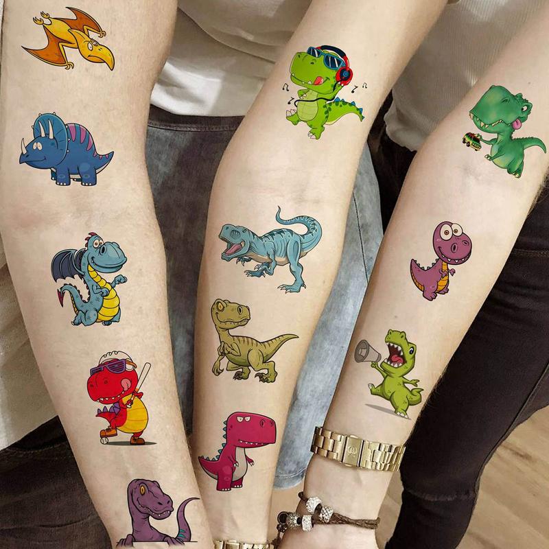 50pcs set Cartoon Dinosaur Pattern Temporary Tattoo Sticker, Animal Pattern Tattoo Stickers for Women & Men