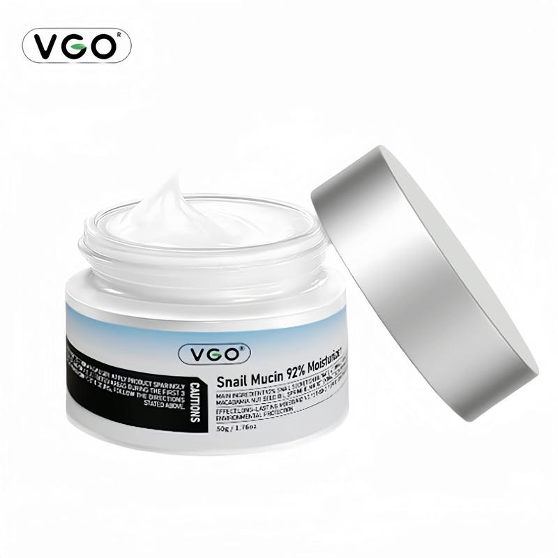 VGO Snail Mucin 92% Moisturizer Daily Face Gel Cream for Dry & Sensitive skin, 50g   1.76oz Cleanser Moisturizing Skincare VC essence hydrating set facial care skin care products for men and women