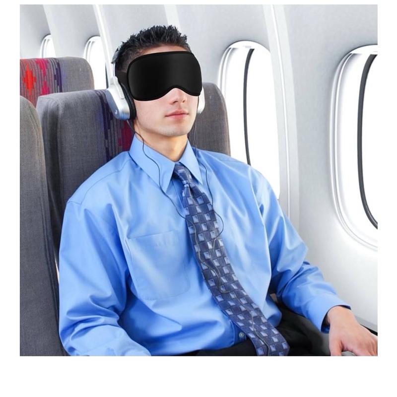 Sleep Eye Mask 3D with Adjustable Strap, Washable and Breathable, Black