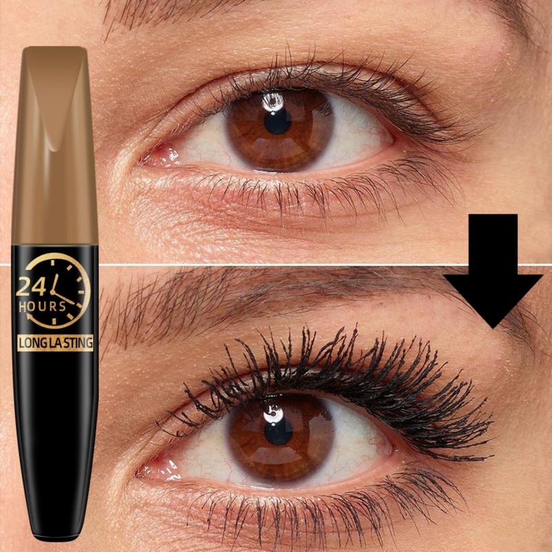 Long Lasting Waterproof Mascara, 1 Count Natural Curl Eyelashes Mascara, Eyelashes Lengthening Volumizing Defining, Professional Eye Makeup Products, Cosmetic Gift, Christmas, Christmas Gift