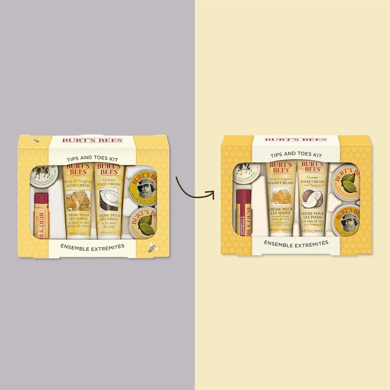 Burt's Bees Christmas Gifts, 6 Skincare Stocking Stuffers Products, Tips & Toes Set