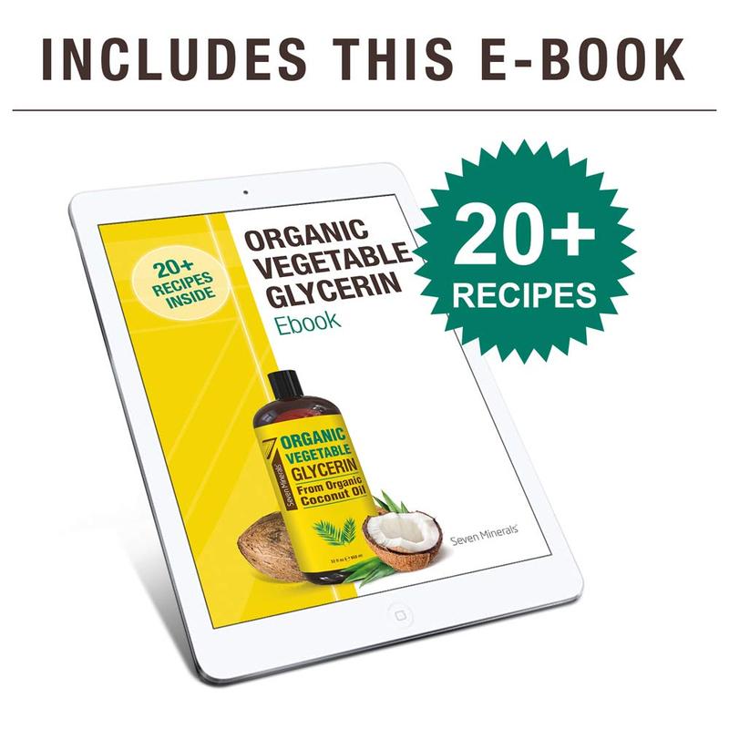 Seven Minerals, Organic Vegetable Glycerin - 32 fl oz Bottle - No Palm Oil, Made Organic Coconut Oil - Haircare, Nails & Skin Comfort Moisturizer