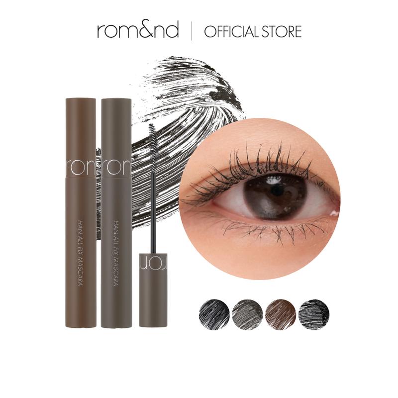 [rom&nd Official Shop] rom&nd Han All Fix Mascara 20g, Water Resistance without Smudging, Volume Long-Lasting, Romand korean makeup, mascara