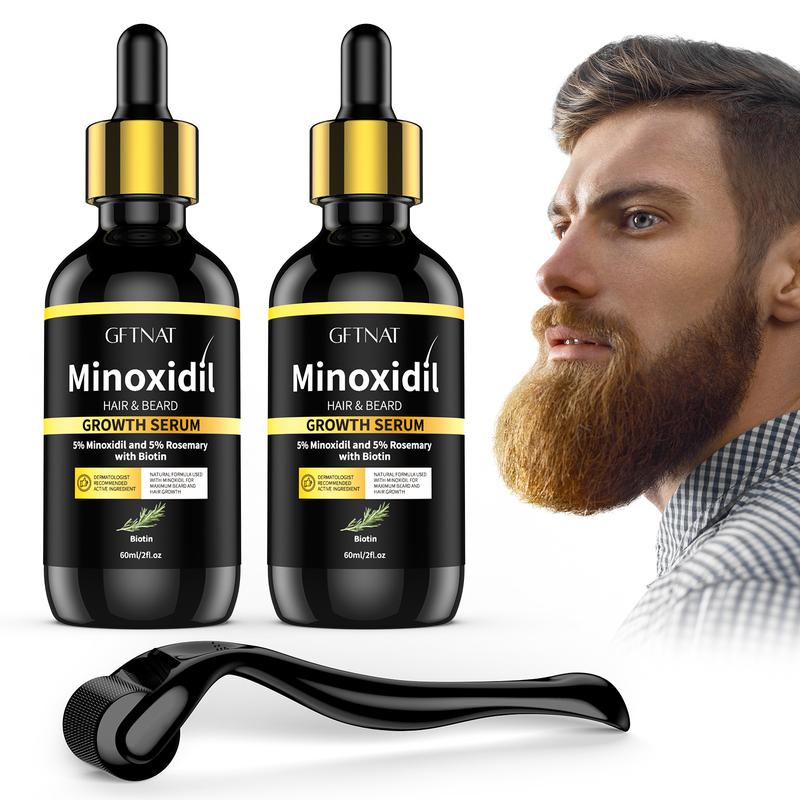 GFTNAT 5% Minoxidil Hair Serum for man and women,Hair Growth Serum with tool,Promotes Healthy Hair and Beard Growth and Thickness