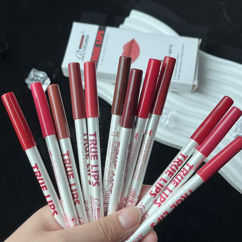 12pcs Matte Lip Liner Set - Easy Glide, Long-Lasting Red Shades for All Skin Types