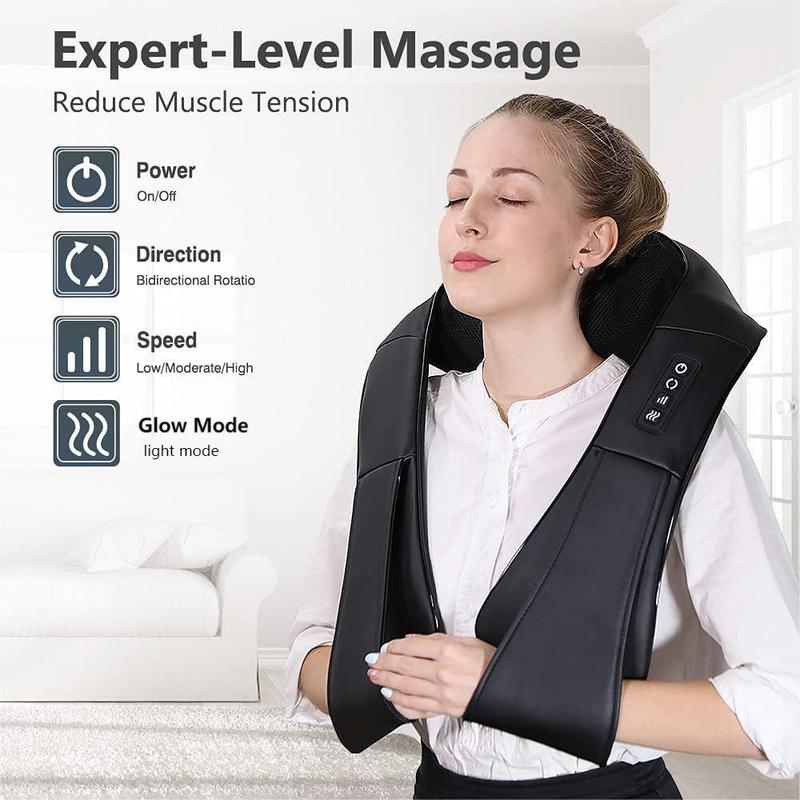 Cordless Neck & Shoulder Massager, 1 Box Electric Back Massager with Heat, Deep Tissue Muscle Massager for Neck, Back, Shoulder, Waist, Leg, Foot, Blind Massager for Christmas Gift, Winter & New Year Gift, Stocking Fillers