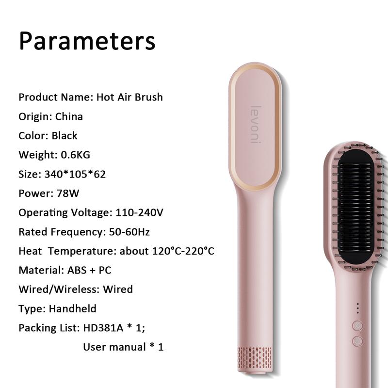 2 in 1 Fast Heat UpStraightening Brush Professional Hair StylingTool Straightening Brush for Women with 20s Fast Heating