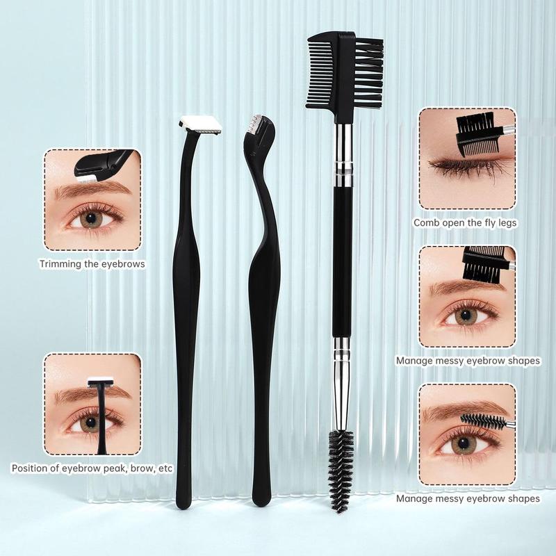 Professional Eyelash & Eyebrow Makeup Tool Set, 12pcs set Multifunctional Eye Makeup & Grooming Tools, Makeup Tool for Women & Girls