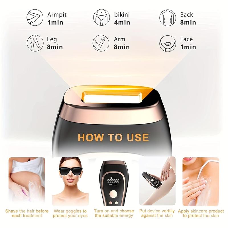 Portable Handheld Hair Removal Machine, 1 Count 5-level Adjustable Hair Removal Instrument, Body Care Products, Personal Care Appliances for Women & Men