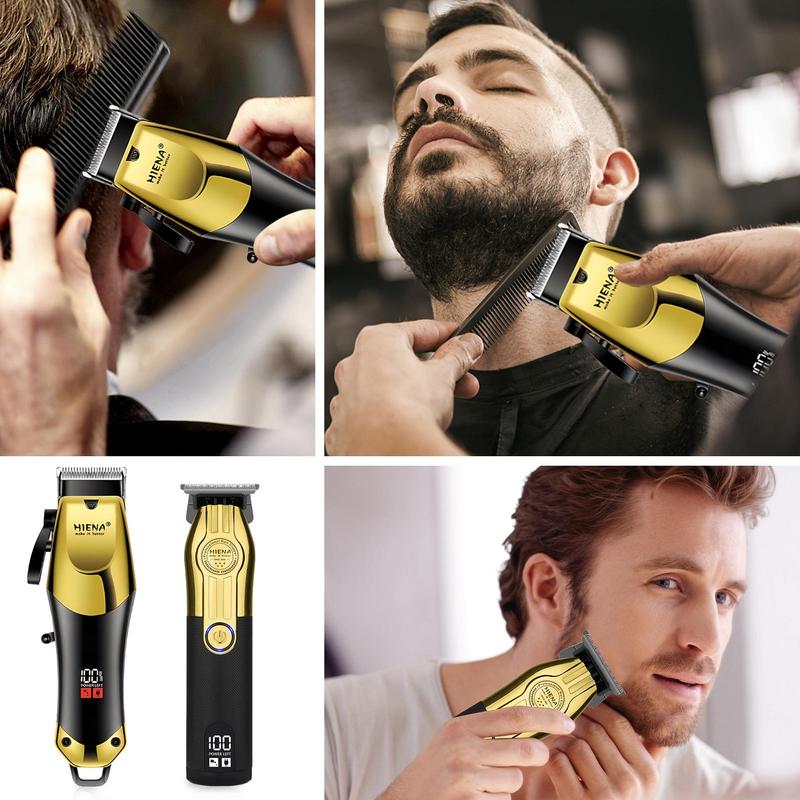 Professional Cordless Hair Clipper Kit, 1 Box Men's Hair Clipper & Beard Trimmer & Accessories, Great for Men Stylists Barber Barbershop Salon Home Use