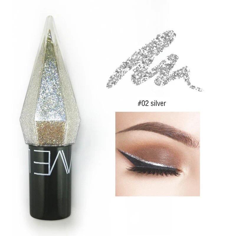 Shiny Eye Liners Pigment Silver Rose Gold Color Liquid Glitter eyeshadow Professional Eyeliner Beauty Cosmetics Makeup for Women Lipliner