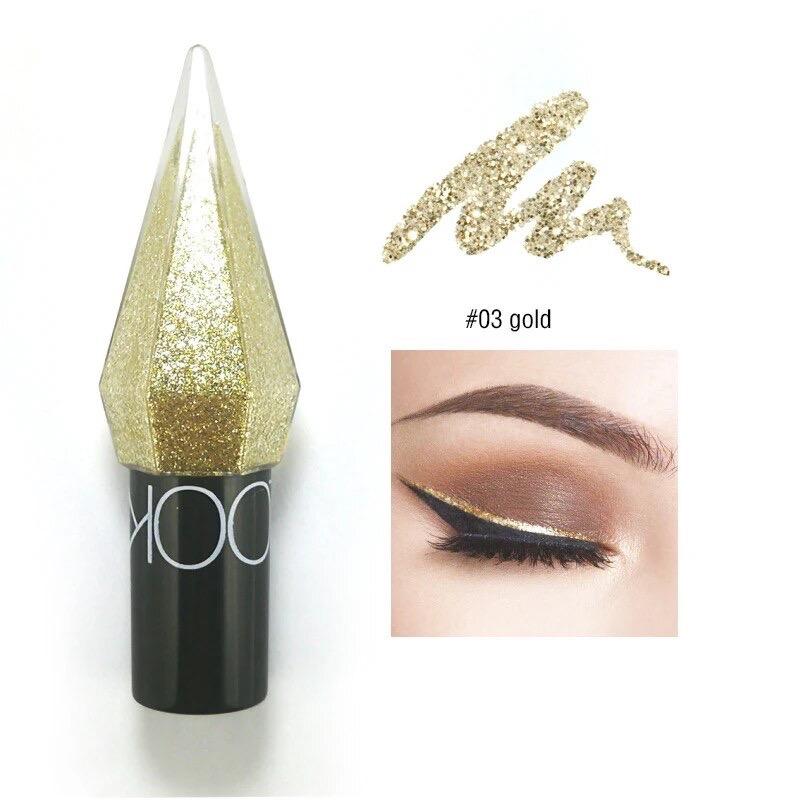 Shiny Eye Liners Pigment Silver Rose Gold Color Liquid Glitter eyeshadow Professional Eyeliner Beauty Cosmetics Makeup for Women Lipliner