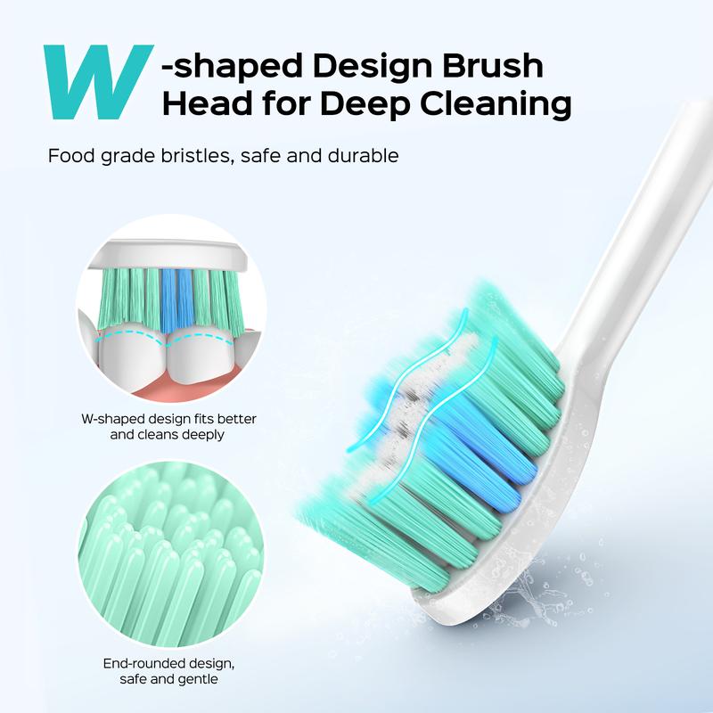 COSLUS Electric Toothbrush with 6 Replacement Brush Heads, 47,000 VPM, 10x Cleaning Power, Wireless Inductive Charging Stand, IPX7 Waterproof, Includes Mini Travel Case for Easy Travel, Suitable for Whole Family Use