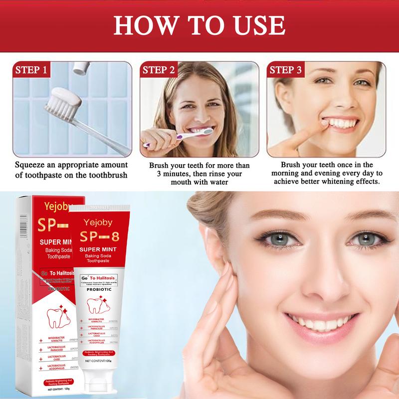 [+5$Get 2Pcs] SP-8 PROBIOTIC WHITENING Toothpaste rich in many probiotics Effective Tooth Cleaning and Oral Health Management,Effect is better than SP-6 and SP-7,SP-8 SP-6 SP-4 sp-8 sp-6 sp-4 sp8 sp6 sp4