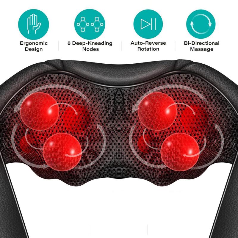 Cordless Neck & Shoulder Massager, 1 Box Electric Back Massager with Heat, Deep Tissue Muscle Massager for Neck, Back, Shoulder, Waist, Leg, Foot, Blind Massager for Christmas Gift, Winter & New Year Gift, Stocking Fillers