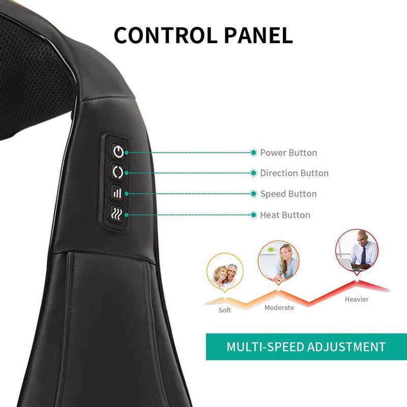 Portable Neck Massage Machine, 3D Deep Tissue Kneading Massage Pillow, Portable Massager, Multi-use Neck Massage Tool for Home, Office & Car, Christmas Gift