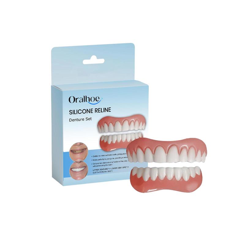 Dental Beauty Kit, 1 Box Comfortable Material Denture, Temporary Denture, Denture Care Product for Men & Women Daily Use, Christmas Gift