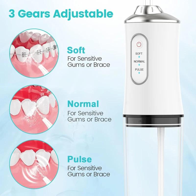 Oral Cleaner, Multipurpose Water Flosser, 3 Cleaning Modes, IPX7 Waterproof, Deep Gum Cleaning, Ideal for Home, Travel, and Braces Care, Popular Gift