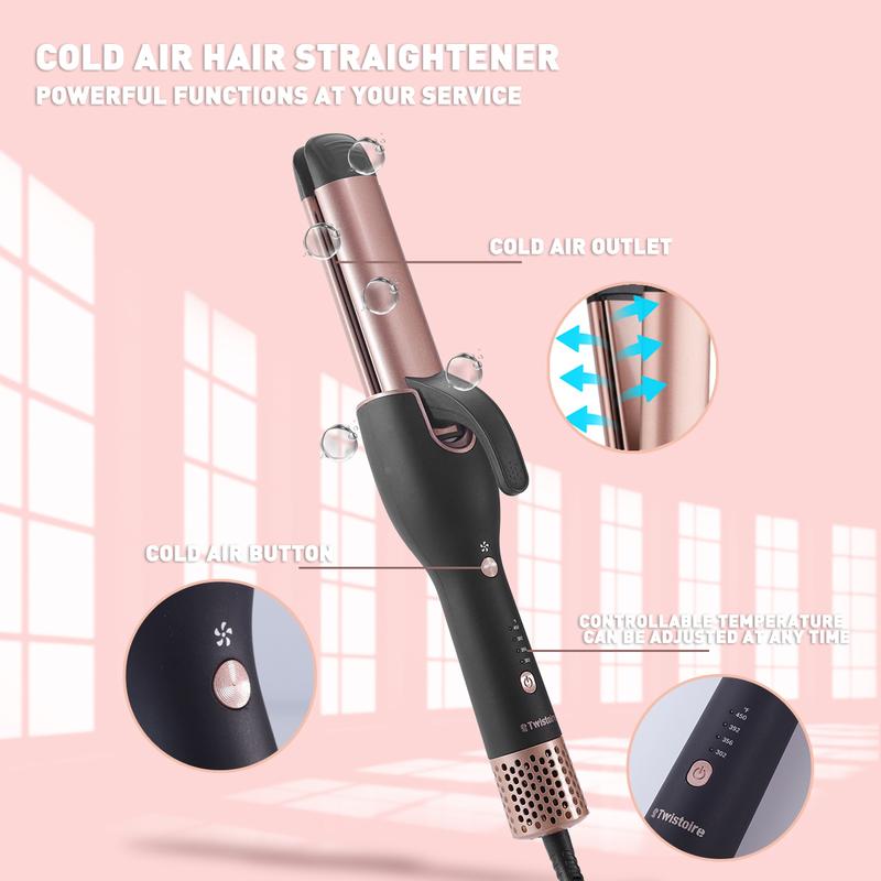 Twistoire Cold air function hair salon curling tool 2 in 1 hair straightener curling iron Adjustable Comfort