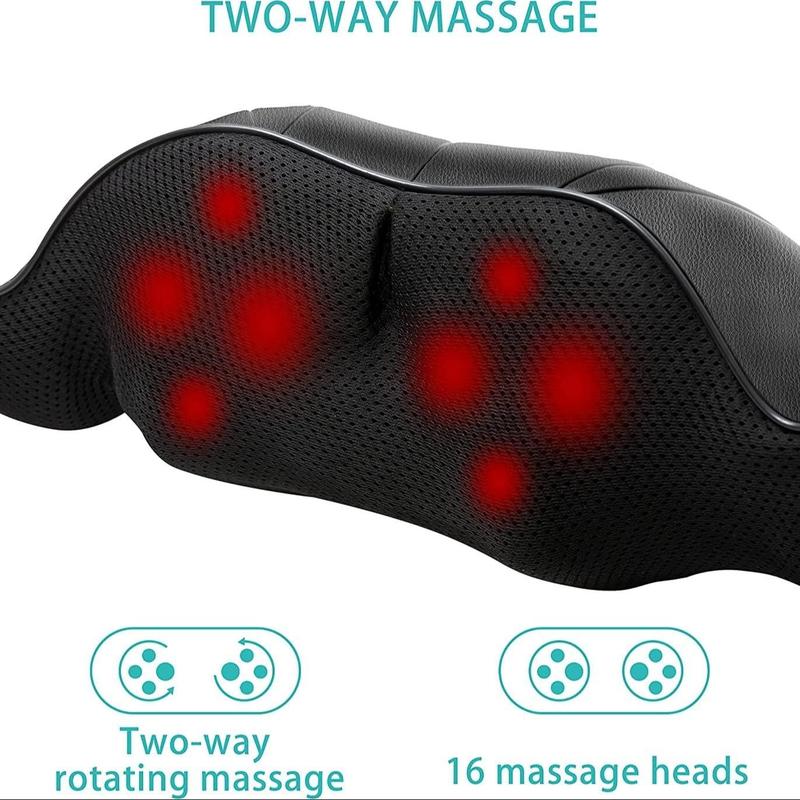 Portable Neck Massage Machine, 3D Deep Tissue Kneading Massage Pillow, Portable Massager, Multi-use Neck Massage Tool for Home, Office & Car, Christmas Gift