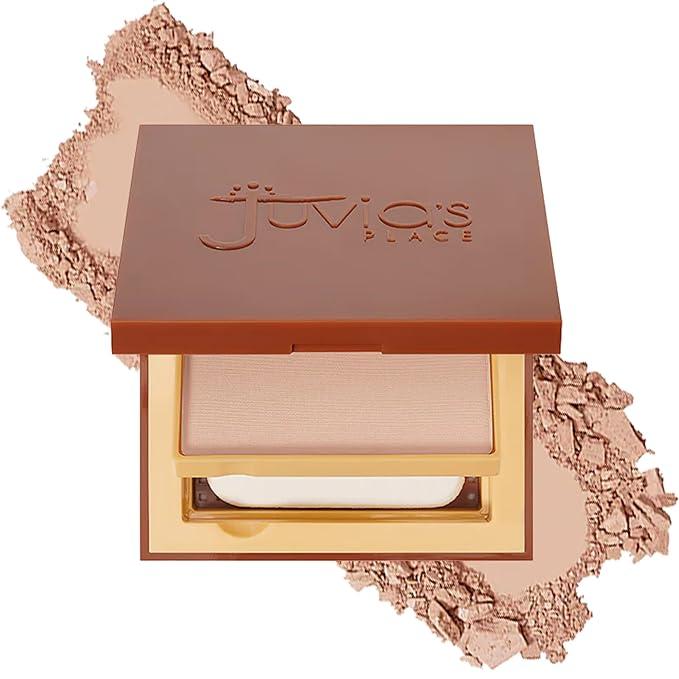 Juvia's Place I am Magic Powder Foundation T2 Zaria - Compact Pressed Face Makeup Professional Matte Clean Finish Skin Clarity Setting Powdered Blend Fresh Waterproof Blot Mirror Puff Cosmetics