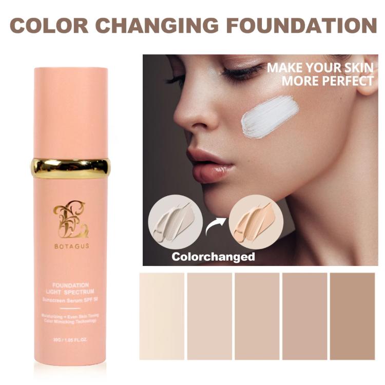 BOTAGUS  Foundation 4 in 1-Light Spectrum,Protecting from Sun with SPF50; for Gym, Sports, Dancing Concealer Cosmetic Lightweight Makeup