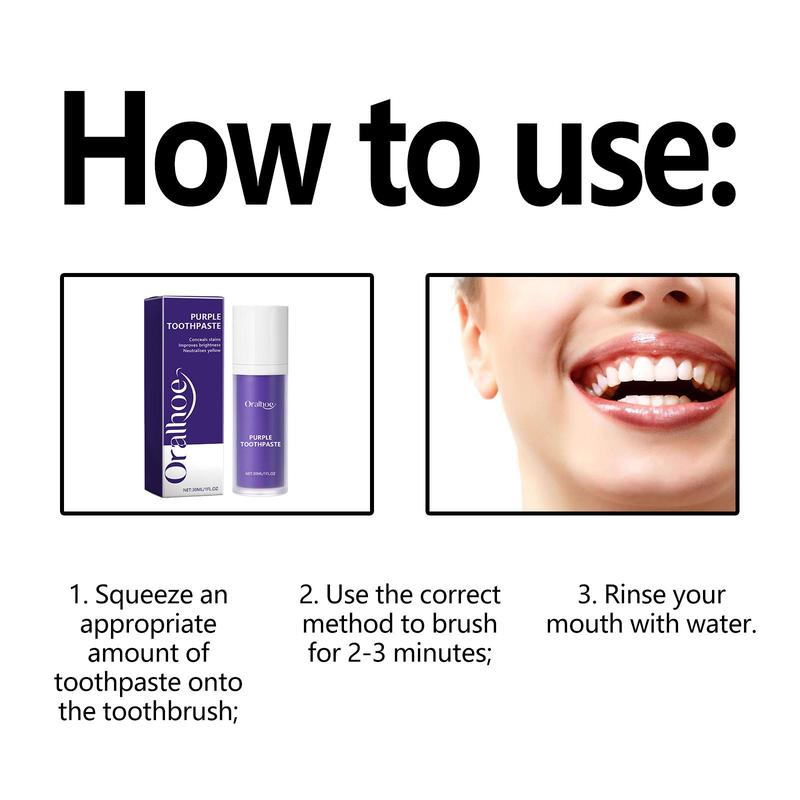 30ml Purple Toothpaste, Deep Cleaning Toothpaste, Oral Care Toothpaste for Freshing Breath, Toothpaste for Adults, Oral Care Product for Daily Use