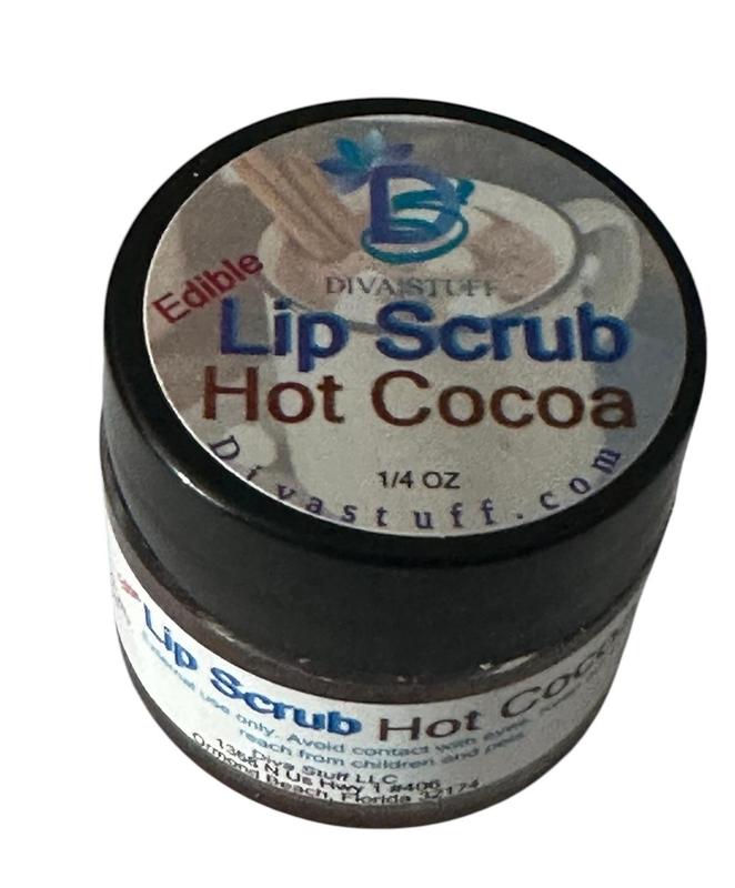 Diva Stuff Hot Cocoa Lip Scrub, Moisturizing, Exfoliating, Repairing and Softening, Tastes Amazing , Natural Ingredients and Made in the USA, .25 Oz