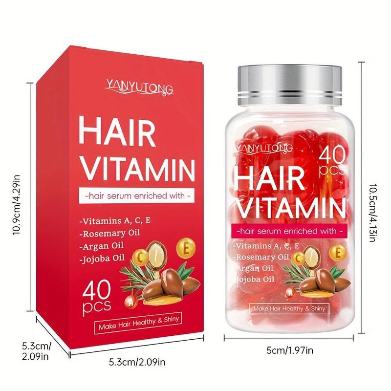 Hair Vitamin Capsule, 1 Box Hair Vitamin Oil Capsule with Rosemary Oil, Moisturizing Smoothing Hair Care Vitamin Capsule, Hair Care Product for Women & Men