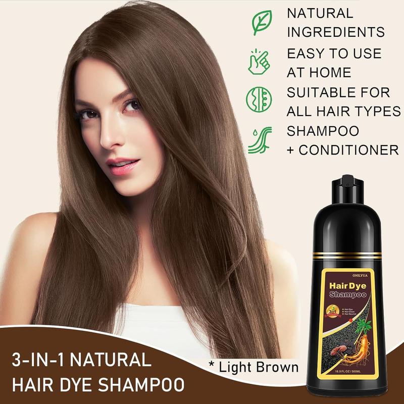 IEMOKODA Hair Dye Shampoo-Brown Hair Color SHampoo Instant 3-in-1 +99.99%Gray Hair Coverage-Herbal Ingredients-Multiple Colors Available Haircare Products