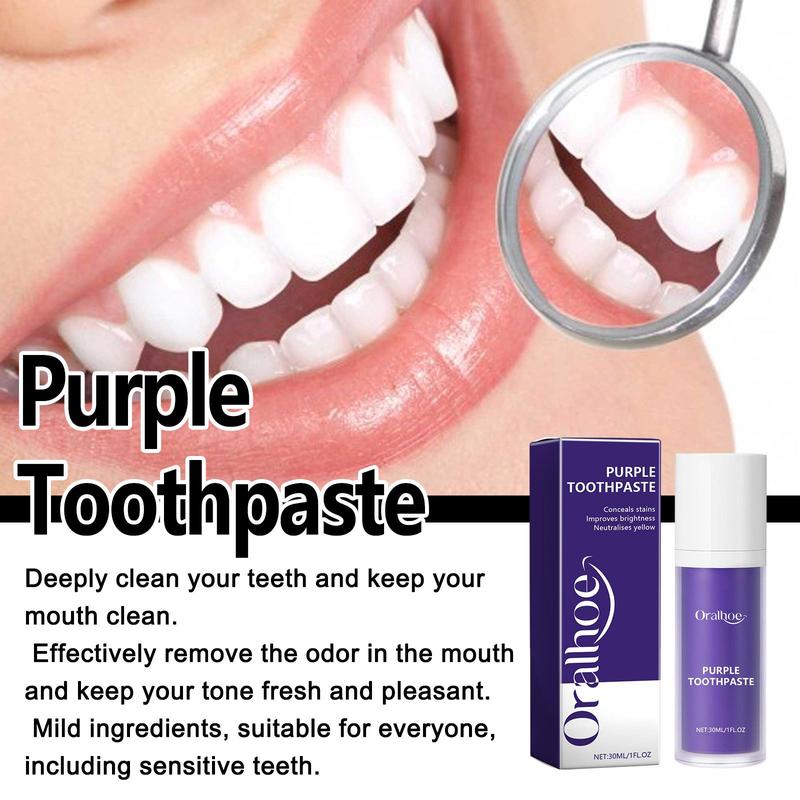 30ml Purple Toothpaste, Deep Cleaning Toothpaste, Oral Care Toothpaste for Freshing Breath, Toothpaste for Adults, Oral Care Product for Daily Use