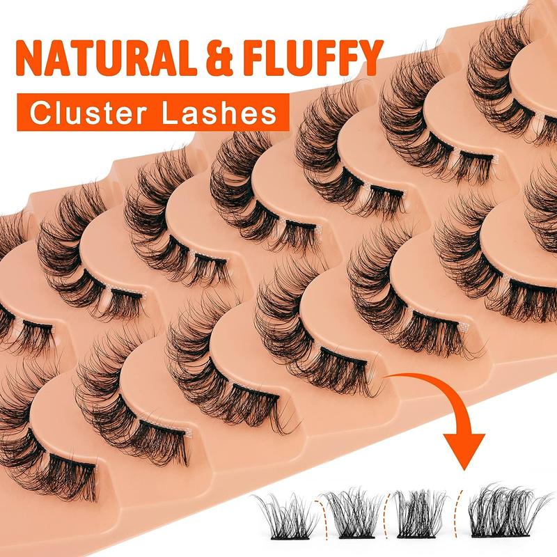 Spring Music Festival Makeup Products, Natural Curl Lashes for Lash Extensions, 1 Box Comfort D-curl Lashes Kit, Diy Lash Clusters, Individual Lash Kit, Cosmetic Products, Eyelashes Extensions