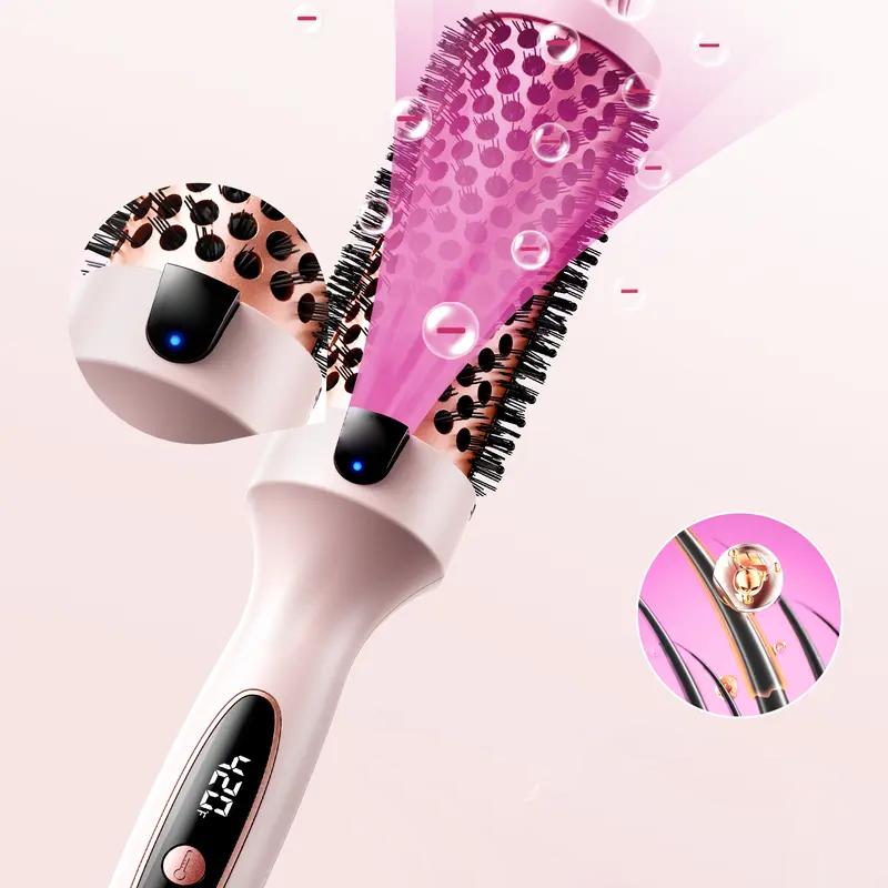 Thermal Brush Get Blowout Look, Quick Heating Hot Brush, Ceramic Tourmaline Ionic Curling Brush, Heated Curling Iron, Digital Display 9 Temperatures Curling Wand, Dual Voltage, 1.5 Inch