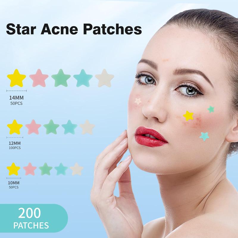 QUSTERE Pimple Patches for Face Hydrocolloid Acne Patches  Versitile Cute Star Zit Covers  Spot Stickers Mild and non-irritating Patches 5 Color 3 Sizes (10mm, 12mm & 14mm) |200 400 pcs Skincare  Skin Repair Salicylic Tea Tree