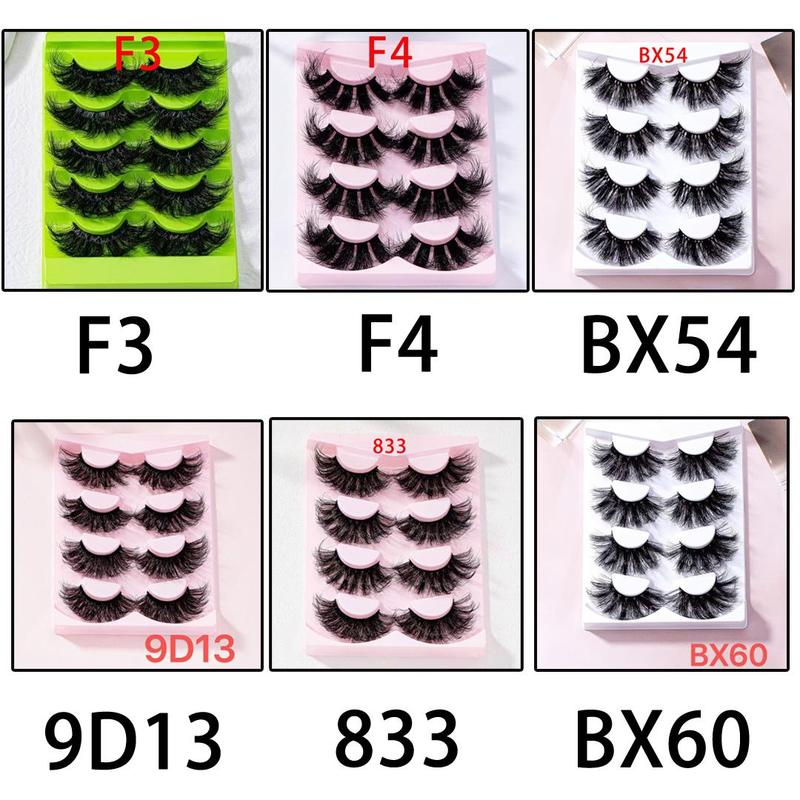 Wispy False Eyelashes (5 Pairs), Volume Thick Lashes Extension Fluffy Long Lasting Wispy Natural False Eyelashes for Women for Stage Cosplay Party Makeup