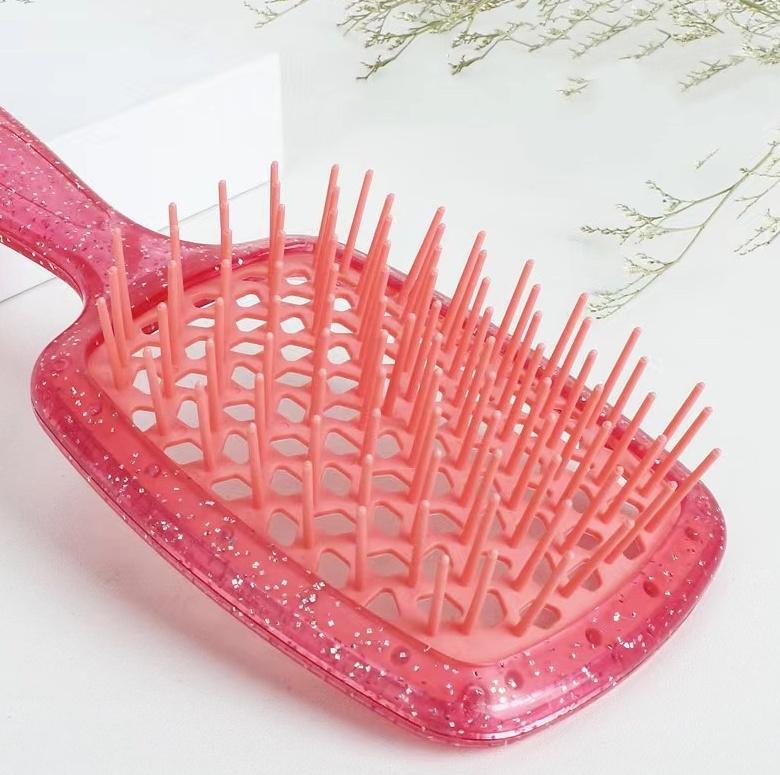 Detangling Hair Brush, For Pain-Free Brushing on All Wet or Dry Hair Types, Durable Anti-Static Bristles, Lightweight Handle, Vented Hair Brush,Scalp Massage Comb,Curly Hair,Hair Brush Haircare，Heatless Elastic Smooth Hairbrush  (Pink)