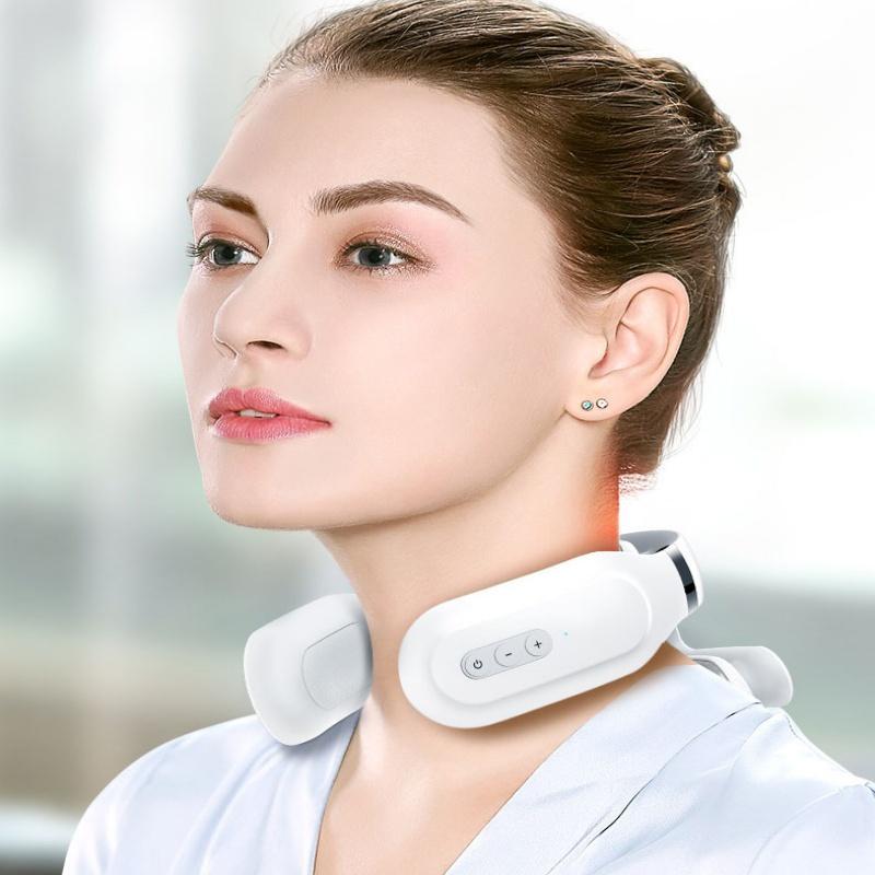 Portable 4-head Neck Protector, Rechargeable Heating Neck Massager, Multi-functional Vibration Massage Tool for Shoulder & Neck