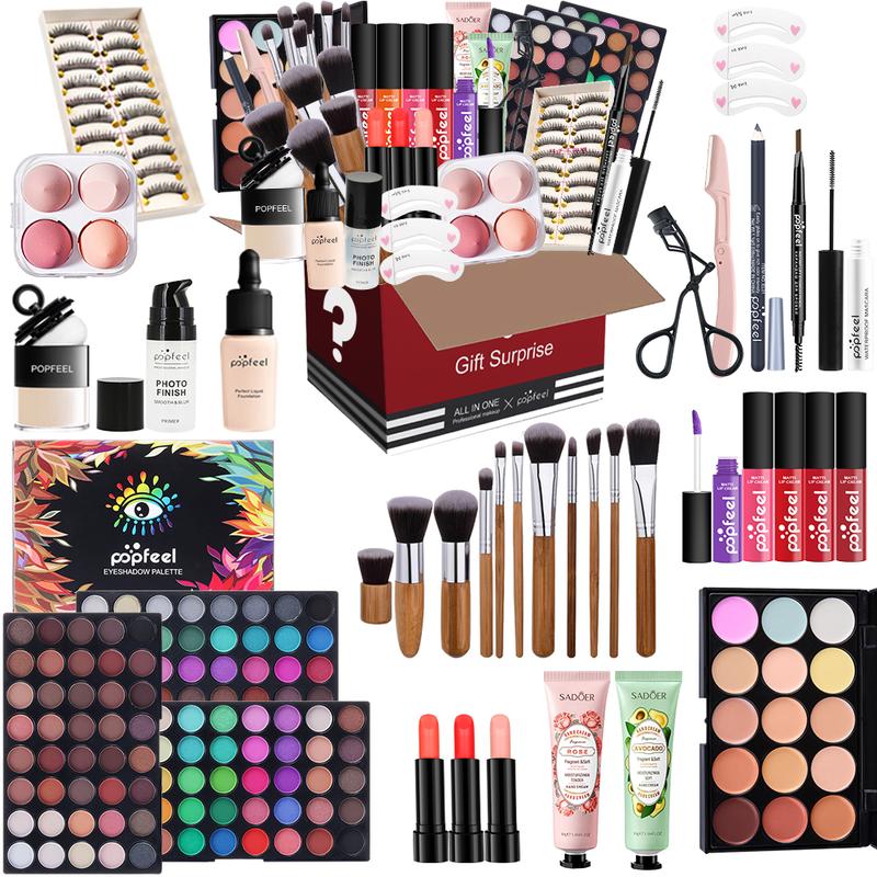 Makeup Gift Set, Face Eye Lip Hand Cosmetics With Matching Makeup Tools, Full Range Makeup Kits With Cosmetics Bag, Ideal Gift For, Perfect Gift for Girls