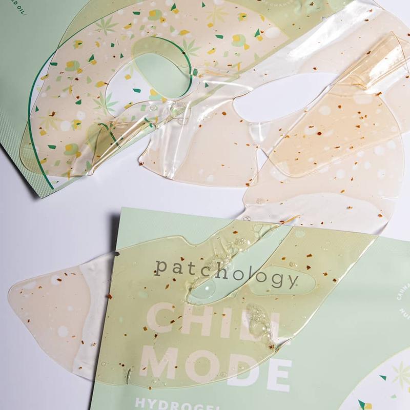 Patchology Chill Mode Calming Hydrogel 3 Face Masks – Nourish & Restore with Cannabis Seed Oil, Rhodiola, Reishi & Snow Mushroom, Soothing Skincare