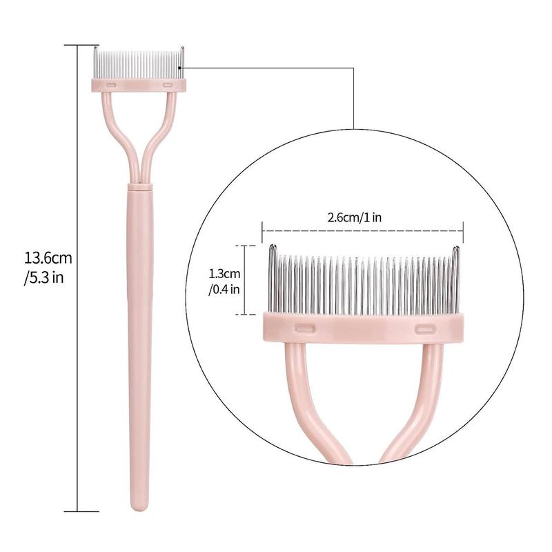 Portable Eyelash Comb, Xmas Foldable Semi-arc Steel Needle Eyelash Comb, Beauty Makeup Tool For Women Girls, Christmas Gift