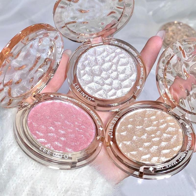 Portable Glitter Highlighter Powder, Shimmering Highlighter Palette, Long Lasting Pearly Makeup Powder, Facial Brightening Cosmetics