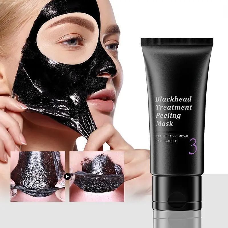 Bamboo Charcoal Facial Mask for Blackheads - 50g Black Dot Remover for Nose and Face, Anti-Acne Pimple Treatment, Deep Cleansing Skin Care Flawless Gentle christmas 2024 ornament