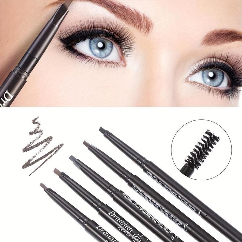 Long-Lasting Double-Ended Eyebrow Pencil with Automatic Rotation and Waterproof Formula - Easy to Apply with Eyebrow Brush